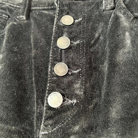 DL1961 Chrissy Ultra High Rise Black Velvet Button Fly Jeans Women's Size 24 - Picture 6 of 11